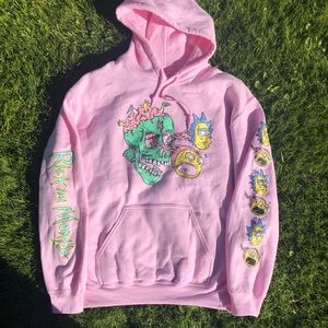 Rick and Morty Pink pullover Skull matter